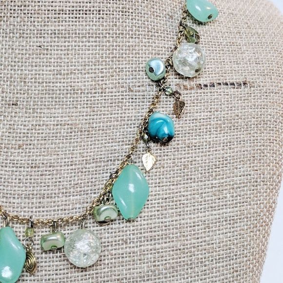 Ronit Nafshi Teal Glass Beaded Necklace Beachy! - Picture 2 of 8